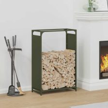   vidaXL olívazöld hidegen hengerelt acél tűzifatároló 60x28x90 cm