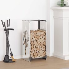 vidaXL rozsdamentes acél tűzifatároló 40x30x80 cm