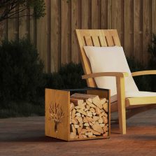   vidaXL tűzifa állvány 40x40x40 cm időjárásálló acélból