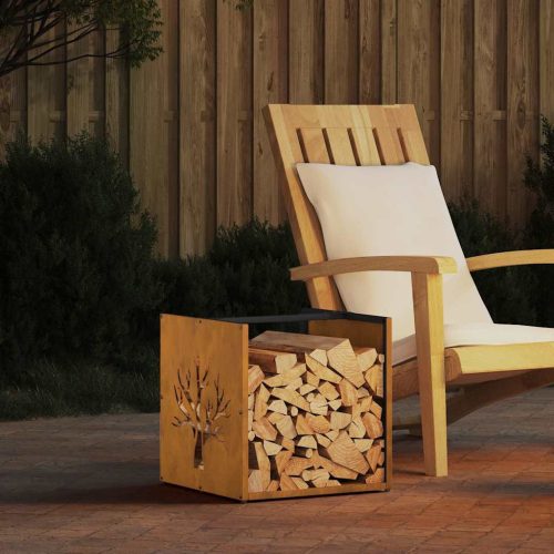 vidaXL tűzifa állvány 40x40x40 cm időjárásálló acélból