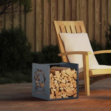   vidaXL antracitszürke hidegen hengerelt acél tűzifatároló 40x40x40 cm