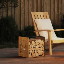   vidaXL tűzifa állvány 40x40x40 cm időjárásálló acélból