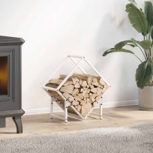   vidaXL fehér hidegen hengerelt acél tűzifatároló 50x25x50 cm