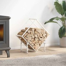   vidaXL fehér hidegen hengerelt acél tűzifatároló 60x25x60 cm