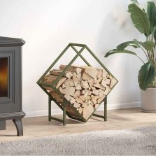   vidaXL olívazöld hidegen hengerelt acél tűzifatároló 60x25x60 cm