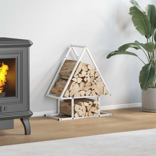 vidaXL fehér hidegen hengerelt acél tűzifatároló 50x25x60 cm