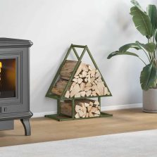   vidaXL olívazöld hidegen hengerelt acél tűzifatároló 50x25x60 cm