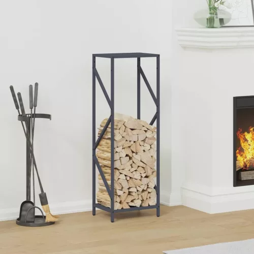 vidaXL antracitszürke hidegen hengerelt acél tűzifatároló 34x25x100 cm
