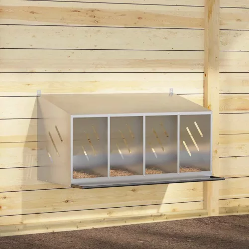 vidaXL horganyzott ezüst fém csirke fészekrakó doboz 4 rekesszel