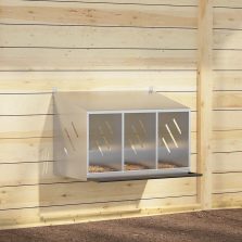   vidaXL horganyzott ezüst fém csirke fészekrakó doboz 3 rekesszel