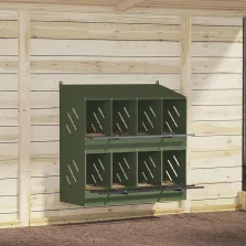   vidaXL olívazöld fémből fém csirke fészekrakó doboz 8 rekesszel