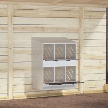   vidaXL horganyzott ezüst fém csirke fészekrakó doboz 6 rekesszel