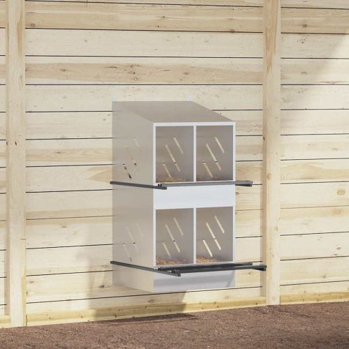 vidaXL horganyzott ezüst fém csirke fészekrakó doboz 4 rekesszel