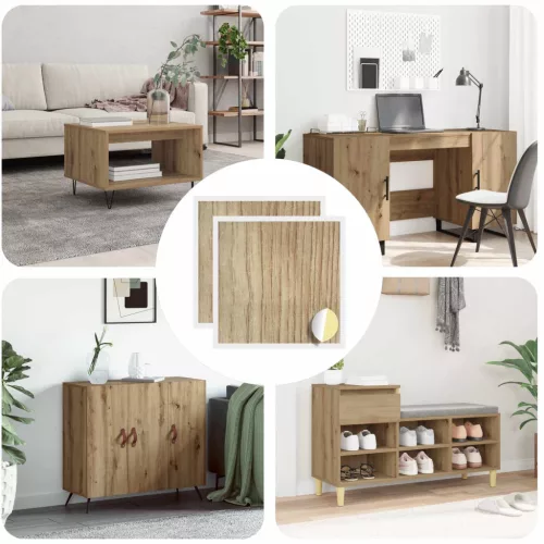 vidaXL Öntapadó csavar borító 2 pcs Artisan tölgy Ø 20 x 0,5 mm