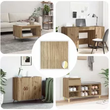   vidaXL Öntapadó csavar borító 12 pcs Artisan tölgy Ø 20 x 0,5 mm