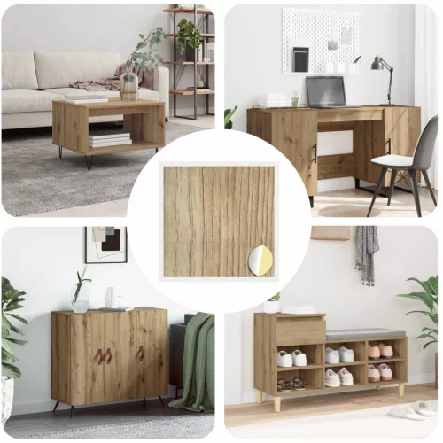 vidaXL Öntapadó csavar borító 12 pcs Artisan tölgy Ø 20 x 0,5 mm