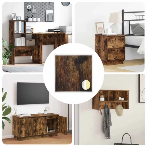 vidaXL Öntapadó csavar borító 12 pcs Füstölt tölgy Ø 20 x 0,5 mm