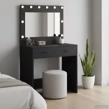   vidaXL Sminkasztal fiókkal Musta tammi 78.5 x 41 x 135 cm Faanyag