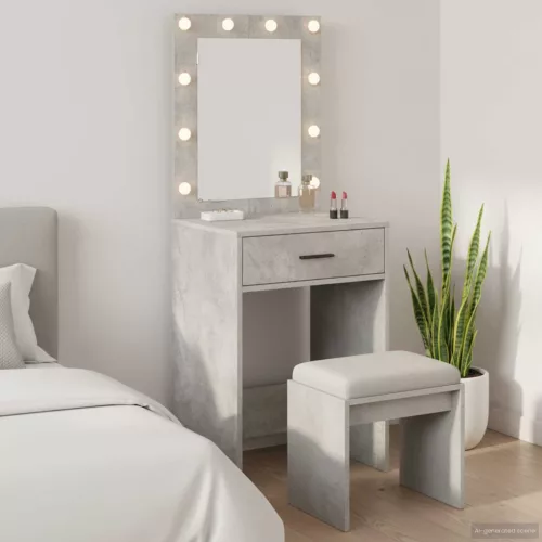 vidaXL Sminkasztal fiókkal Beton szürke 50 x 41 x 135 cm Faanyag