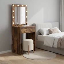   vidaXL Sminkasztal fiókkal Füstölt tölgy 50 x 41 x 135 cm Faanyag