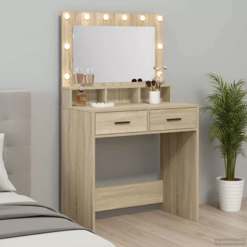 vidaXL Öltözködőasztal fiókkal Sonoma tölgy 79 x 41 x 135 cm Faanyag