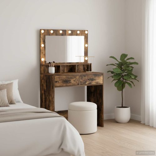 vidaXL Öltözködőasztal fiókkal Füstölt tölgy 79 x 41 x 135 cm Faanyag