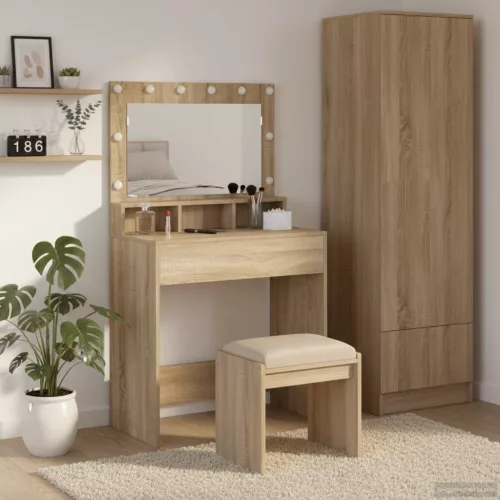 vidaXL Öltözködőasztal Sonoma tölgy 75,5 x 41 x 135 cm Faanyag