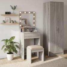   vidaXL Öltözködőasztal tükörrel Szürke Sonoma 50 x 41 x 135 cm Faanyag
