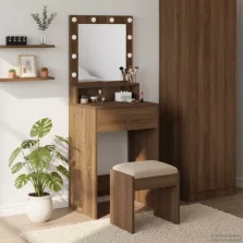   vidaXL Öltözködőasztal polcokkal Barna Tölgy 50 x 41 x 135 cm Faanyag