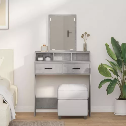 vidaXL Öltözködőasztal fiókkal Beton Szürke 79 x 41 x 140 cm Faanyag