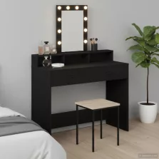   vidaXL Öltözködőasztal fiókkal Fekete 100 x 41 x 140 cm Faanyag