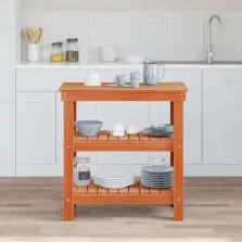   vidaXL Munkapad polcokkal Faggyú barna 78,5 x 50 x 80 cm Tömör fenyőfa