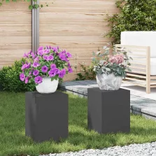 vidaXL Növényállvány 2 pcs Fekete 24 x 24 x 35 cm Acél
