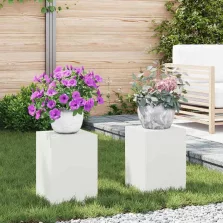 vidaXL Növényállvány 2 pcs Fehér 24 x 24 x 35 cm Acél