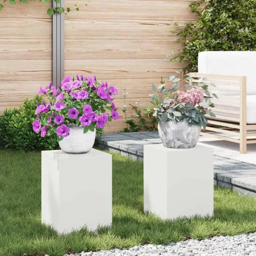 vidaXL Növényállvány 2 pcs Fehér 24 x 24 x 35 cm Acél