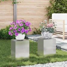   vidaXL Növényállvány 2 pcs Ezüst 24 x 24 x 35 cm Rozsdamentes acél