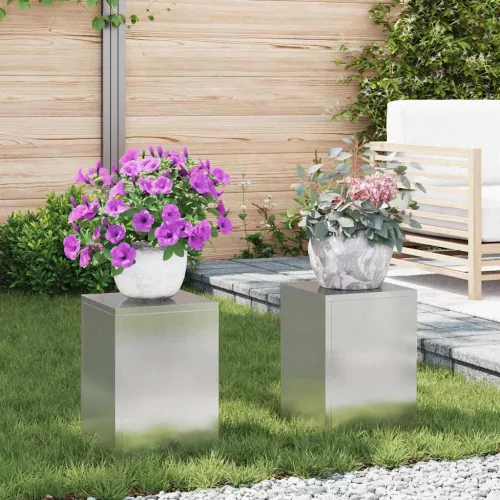 vidaXL Növényállvány 2 pcs Ezüst 24 x 24 x 35 cm Rozsdamentes acél