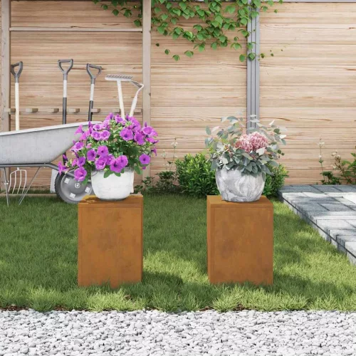 vidaXL Növényállvány 2 pcs Rozsdás 24 x 24 x 35 cm Időjárásálló acél