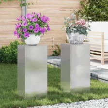  vidaXL Növényállvány 2 pcs Ezüst 24 x 24 x 55 cm Rozsdamentes acél