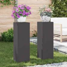 vidaXL Növényállvány 2 pcs Fekete 24 x 24 x 75 cm Acél