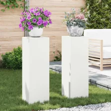 vidaXL Növényállvány 2 pcs Fehér 24 x 24 x 75 cm Acél
