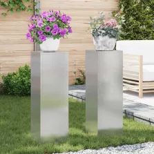   vidaXL Növényállvány 2 pcs Ezüst 24 x 24 x 75 cm Rozsdamentes acél