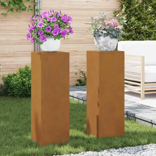 vidaXL Növényállvány 2 pcs Rozsdás 24 x 24 x 75 cm Időjárásálló acél