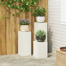 vidaXL Növényállvány 3 pcs Fehér Acél