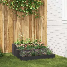   vidaXL Kerti cserép Fekete 90 x 90 x 35 cm Hidegen hengerelt acél