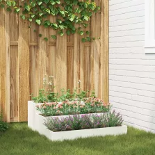   vidaXL Kerti cserép Fehér 90 x 90 x 35 cm Hidegen hengerelt acél