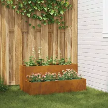   vidaXL Kerti cserép Rozsdás 100 x 60 x 45 cm Időjárásálló acél