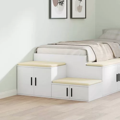 vidaXL Tárolószekrény 2 pcs Fehér 118 x 41 x 40 cm Faanyag
