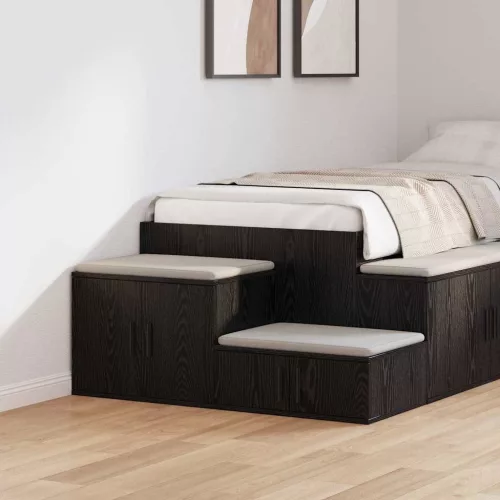 vidaXL Tárolószekrény 2 pcs Fekete tölgy 118 x 41 x 40 cm Faanyag