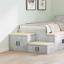   vidaXL Tárolószekrény 2 pcs Beton Szürke 118 x 41 x 40 cm Faanyag